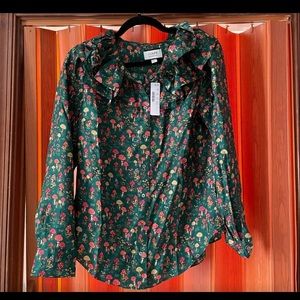 Jcrew Mushroom Silk Blouse